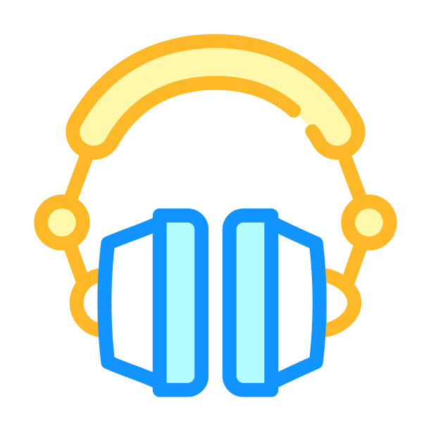 耳机设备颜色图标矢量插图图片下载