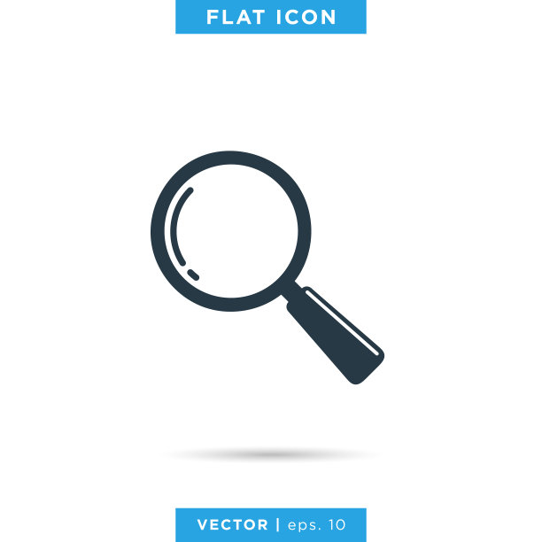 放大镜图标矢量股票插图设计模板。图片下载