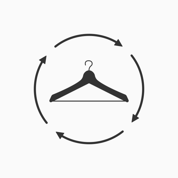 回收服装的概念。用衣架回收标志图标。向量图片下载