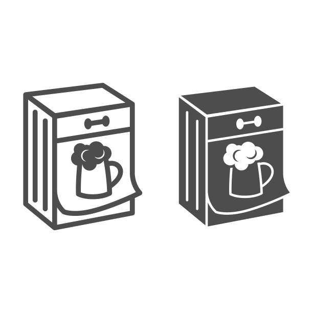 日历与啤酒杯线和固体图标，啤酒节概念，酒精日历标志在白色的背景，啤酒日图标轮廓风格的移动概念和网页设计。矢量图形。图片下载