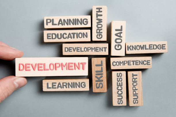 带有发展理念的木块图片下载