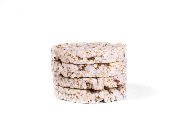 黑麦有机面包。全谷物华夫饼孤立在白色背景上。图片下载