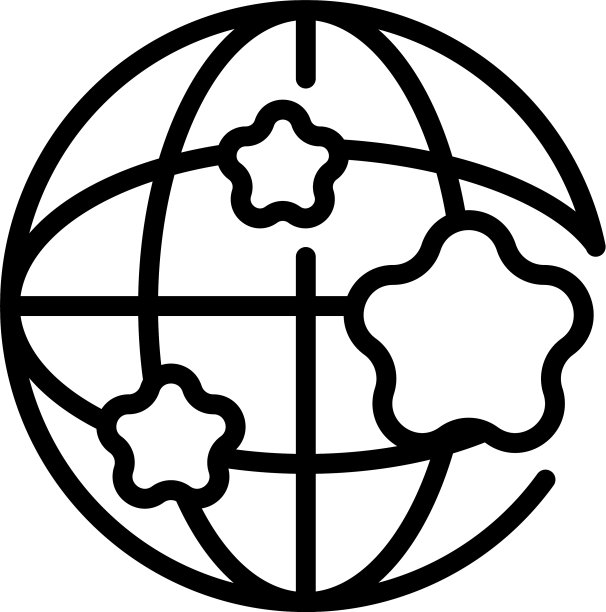 全球社会学图标轮廓风格图片下载