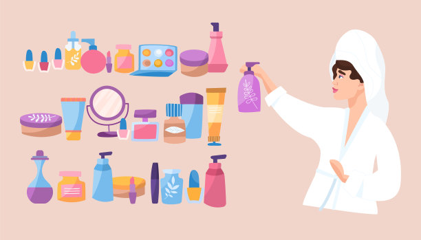 护肤和化妆品的概念图片下载