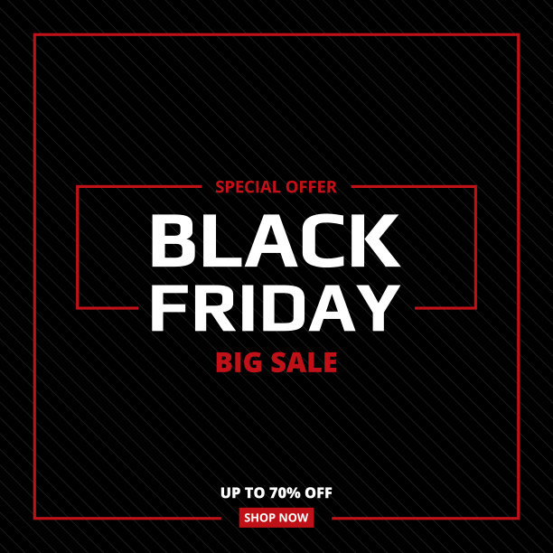 黑色星期五销售抽象横幅。黑色和红色的商业卡通背景。图片下载