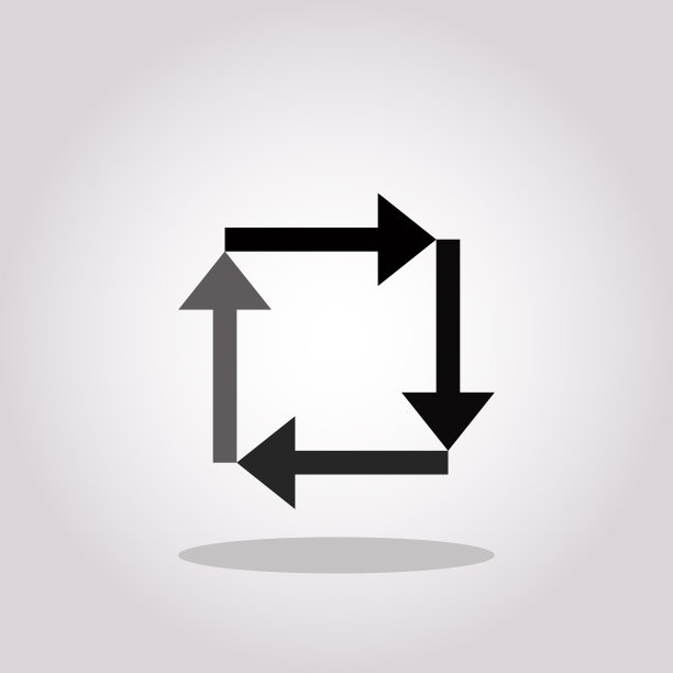 四部分循环箭头图表孤立在白色图片下载