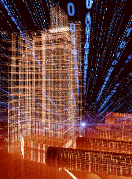 现代智慧城市的网络连接和云存储技术概念图片下载