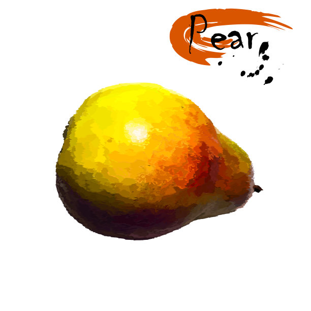 成熟的梨子，水彩画的风俗画图片下载