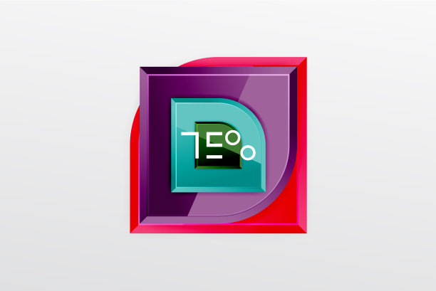 光滑的玻璃方块与圆形元素几何图片下载