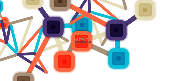 抽象的正方形网点连接方式图片下载