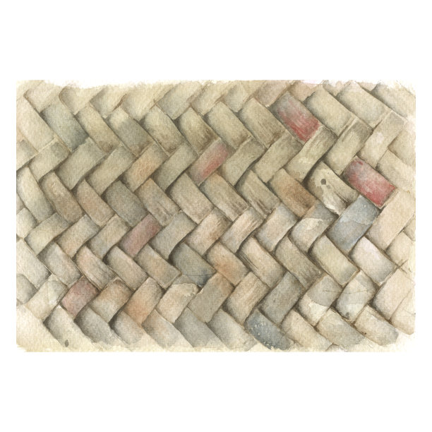 柳条篮纹理。孤立在白色背景上。图片下载