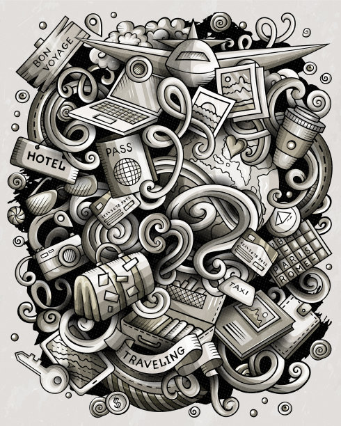 旅行手绘涂鸦图片下载