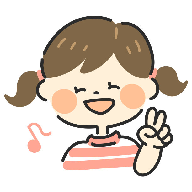 一个女孩做和平手势的插图图片下载