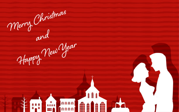 男女拥抱的剪纸插图和城市风景图片下载