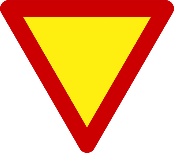 带有让路标志的路标图片下载