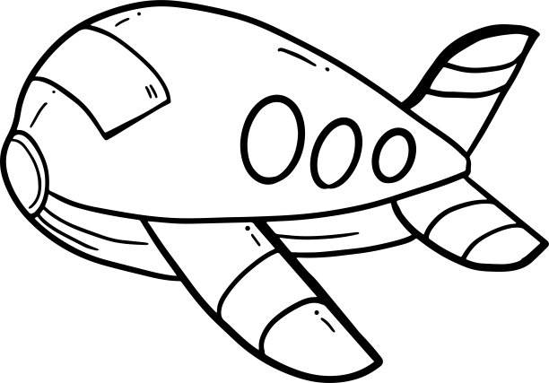 填色书飞机。轮廓矢量插图的飞机着色书，孤立的白色背景。图片下载