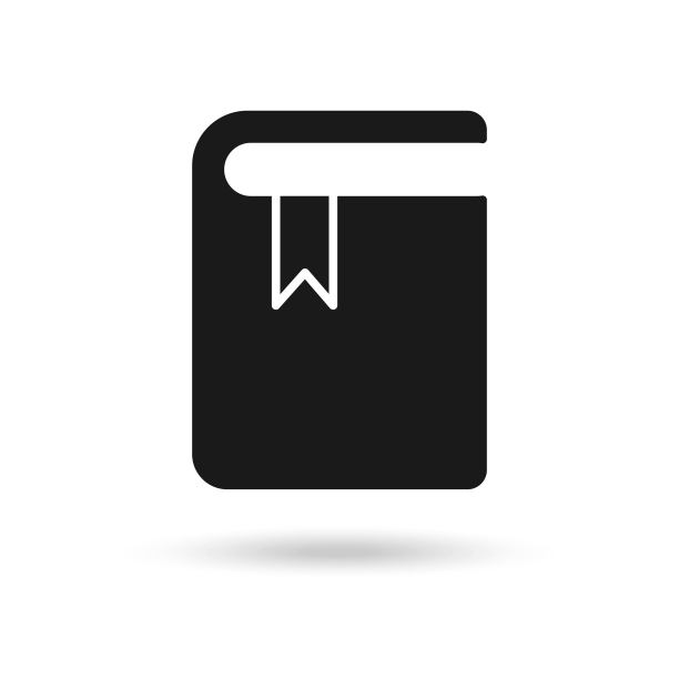 黑色图标的书与书签。平面设计图片下载