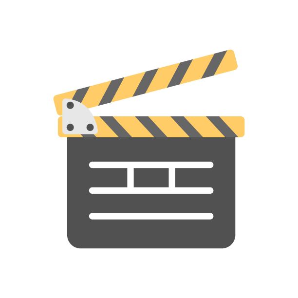 剪贴板图标插图在平面设计风格。电影摄影，电影拍摄标志。图片下载