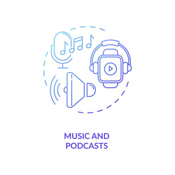 音乐和播客概念图标图片下载