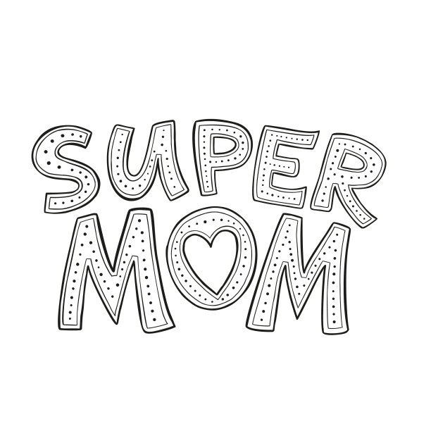 超级妈妈手绘的字母图片下载