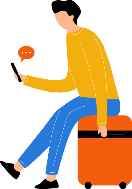 男人们平坐在行李上图片下载