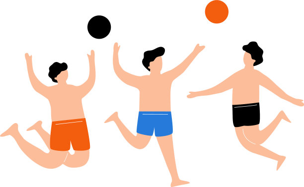 人们喜欢在海滩上打球图片下载