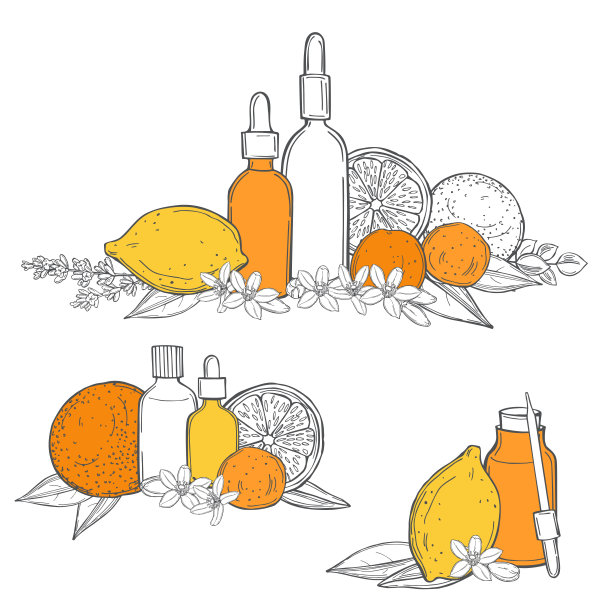 精油。向量速写插图。图片下载