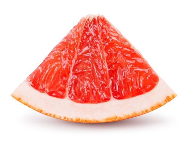 葡萄柚孤立在白色背景上。一片新鲜的水果。剪切路径。图片下载