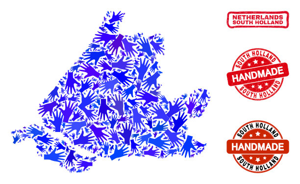 手工合成南荷兰地图和纹理图片下载