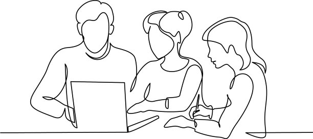 团队商务人员使用笔记本工作图片下载