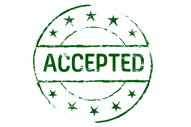 绿色的“接受”邮票图片下载