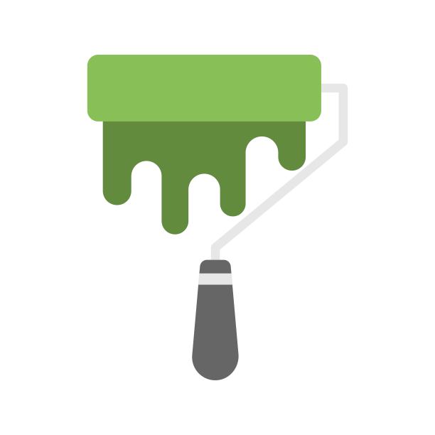 油漆滚轮图标用于更新和改进。平的图标设计。图片下载