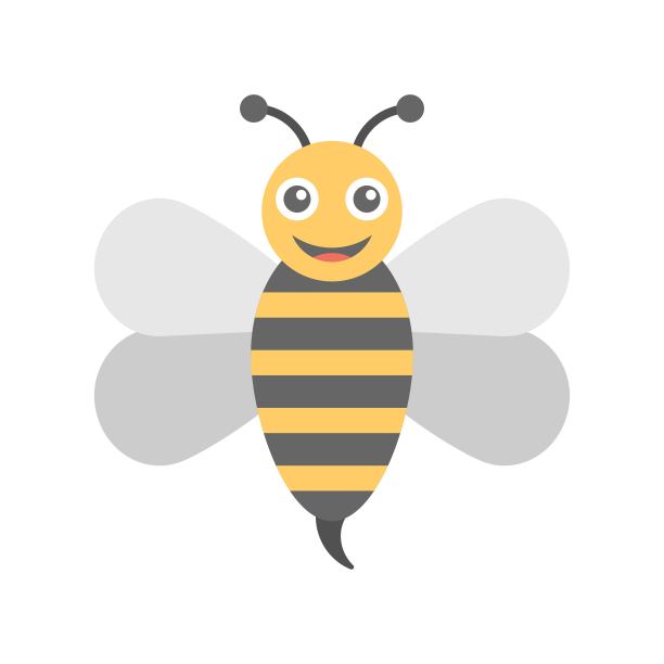 蜜蜂图标在平面设计风格。图片下载