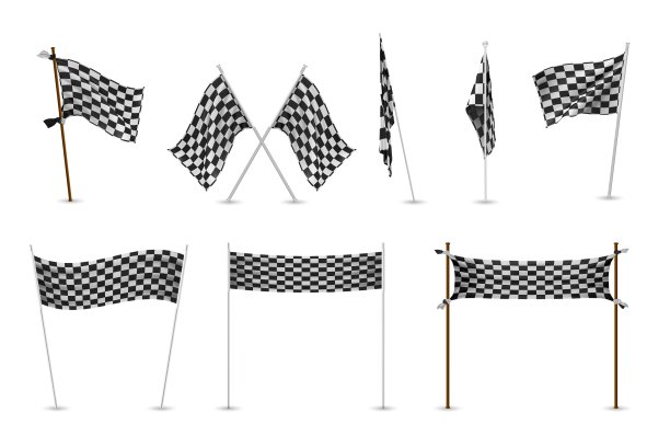 现实的赛车旗帜集合图片下载