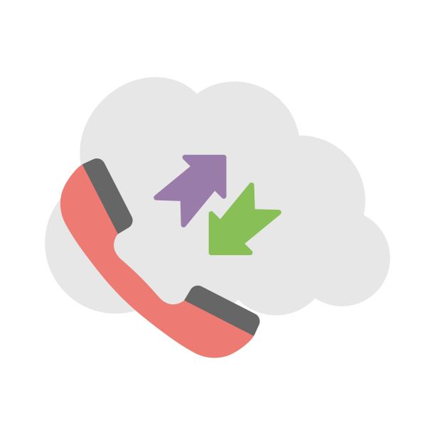 呼入和呼出的云计算。基于云的呼叫中心图标插图。在线客户支持符号。图片下载