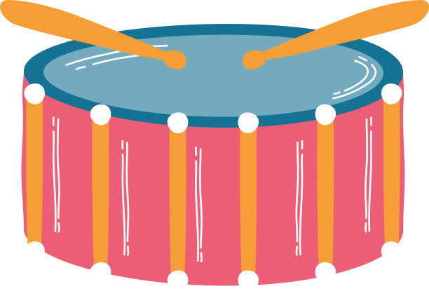 鼓乐器孤立图标图片下载