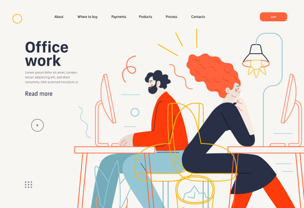 商务主题-办公室工作，网页模板图片下载