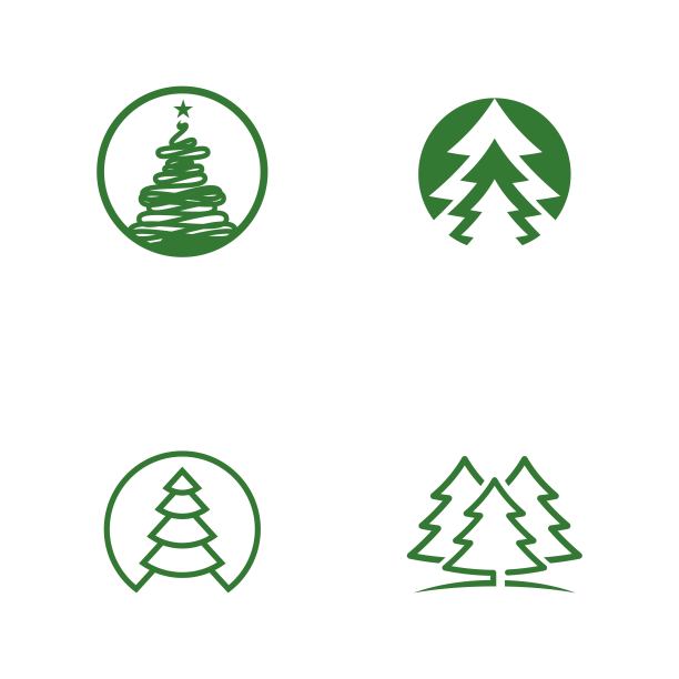 雪松树矢量图标插图图片下载