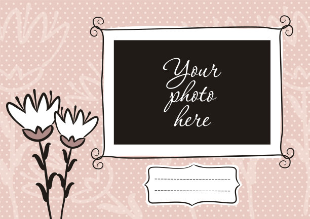 带花的可爱相册，相册页。图片下载