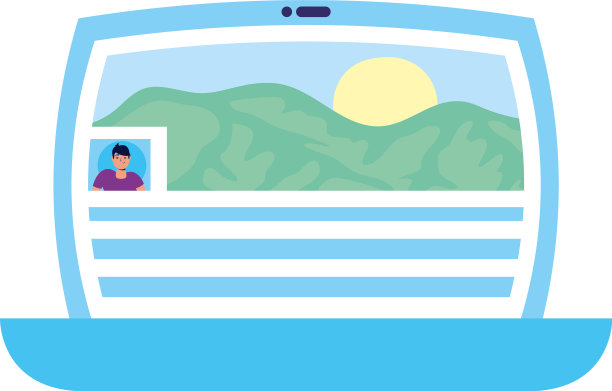 笔记本电脑与风景图片场景图片下载