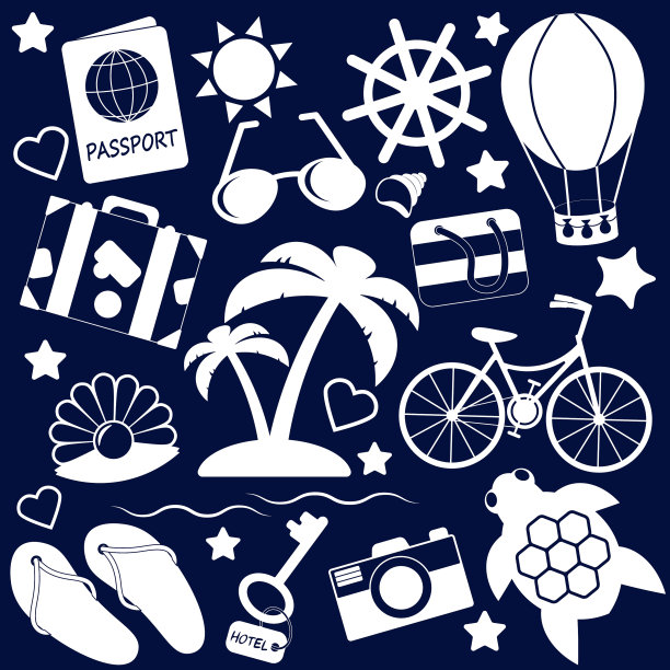 图标白色旅游度假胜地图片下载