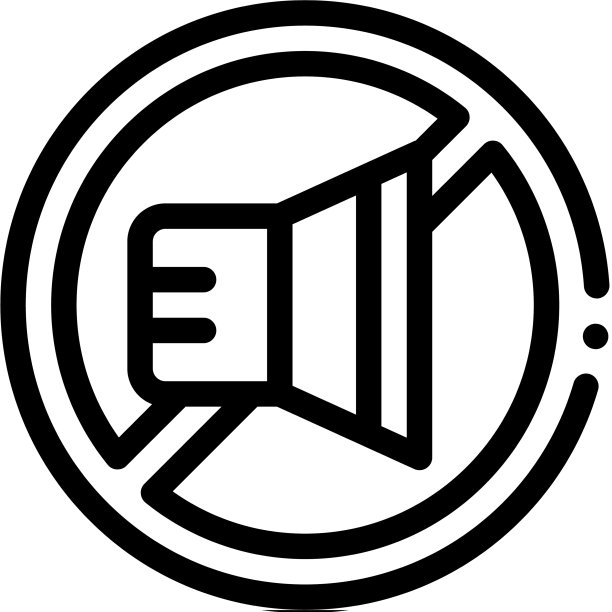 禁止扬声器图标轮廓图片下载