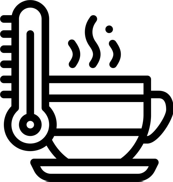 茶杯温度图标轮廓图片下载