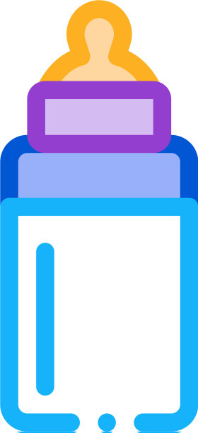 奶瓶与牛奶图标轮廓图片下载