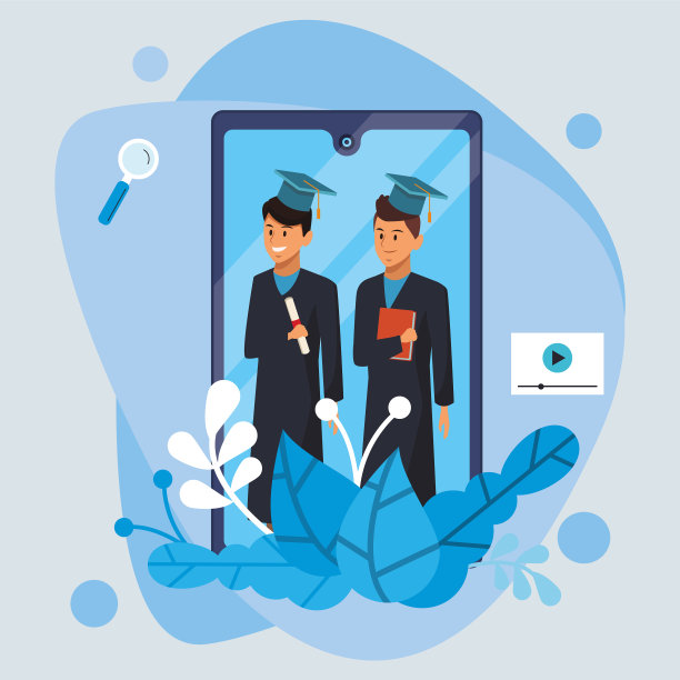 在线教育技术与学生男孩和图片下载