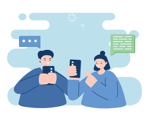 有智能手机设计的女人和男人图片下载