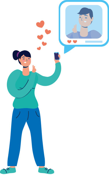 年轻女子使用智能手机和社交媒体技术图片下载