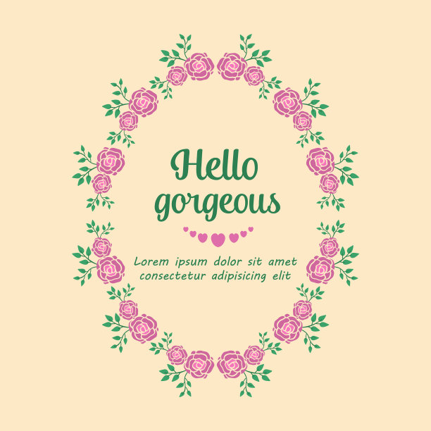 复古的框架你好华丽的卡片设计图片下载