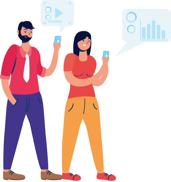 年轻夫妇使用智能手机和社交媒体图片下载