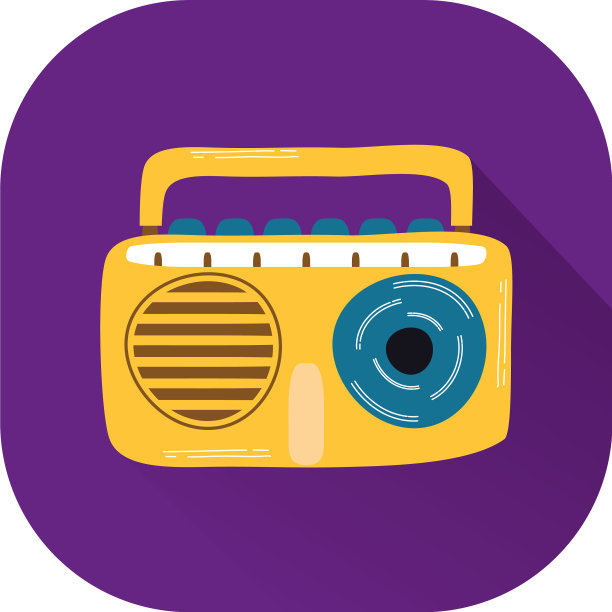 广播音乐播放器孤立图标图片下载